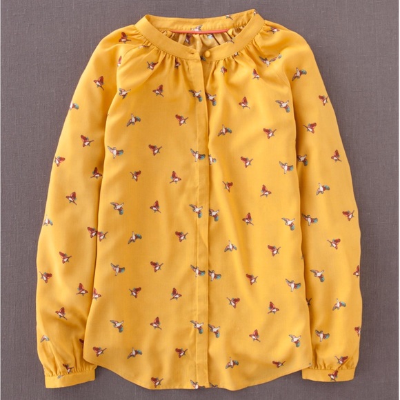 Boden Tops - Boden Paris Blouse in Mustard Sparrow